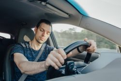 Man behind the wheel, drowsy driving in Vero Beach