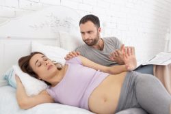 Woman snoring, may have sleep apnea during pregnancy in Melbourne