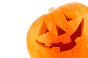 Close-up of a smiling jack-o-lantern 