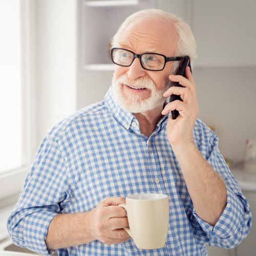 Senior man speaking on the phone