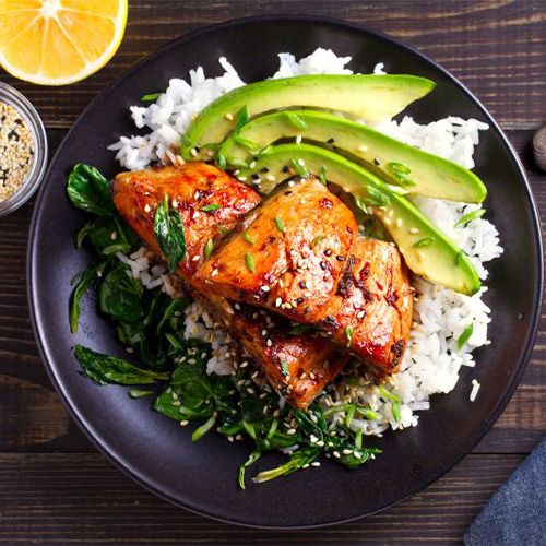 Tasty meal viewed from above